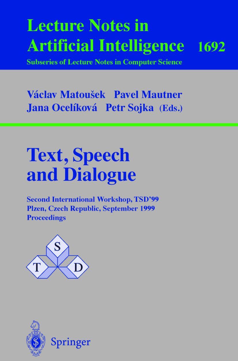 Vorderes Coverbild Text, Speech and Dialogue