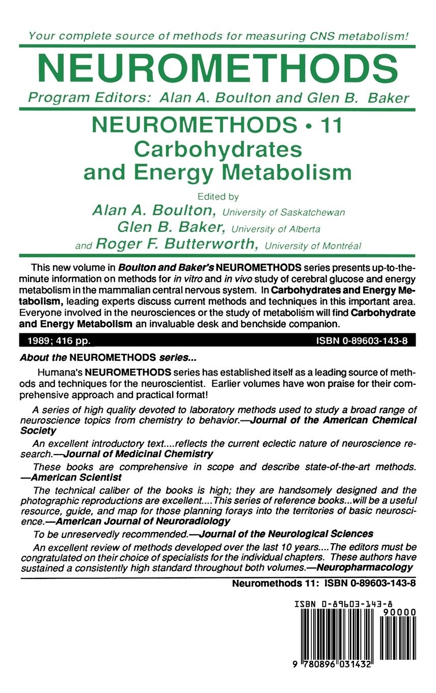 Rückseitencover Carbohydrates and Energy Metabolism