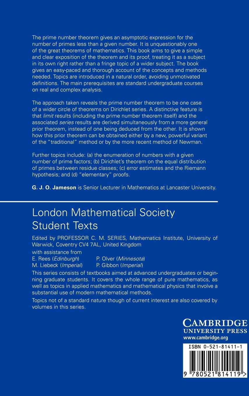 Rückseitencover The Prime Number Theorem