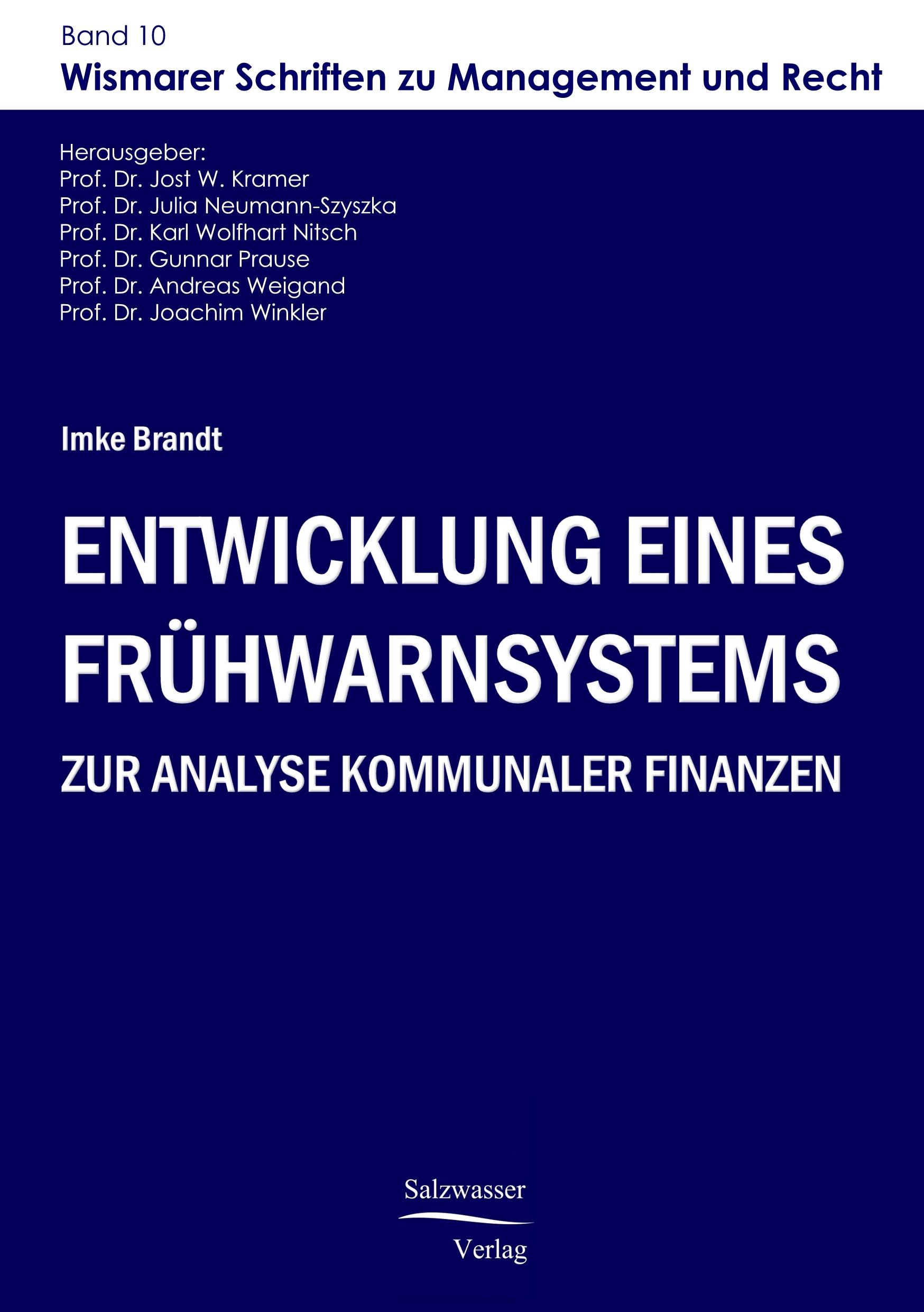 Vorderes Coverbild Entwicklung eines Frühwarnsystems zur Analyse kommunaler Finanzen