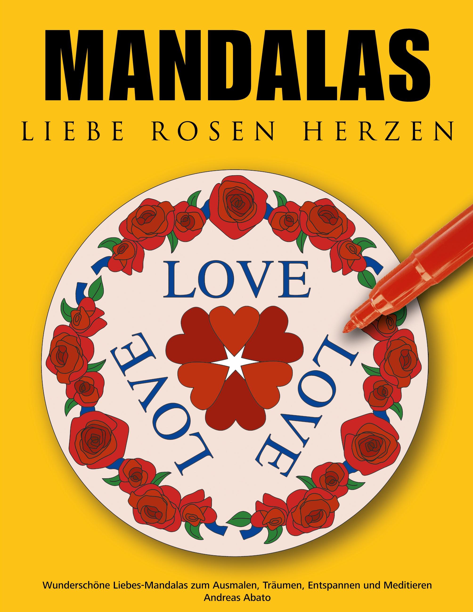 Vorderes Coverbild Mandalas Liebe Rosen Herzen
