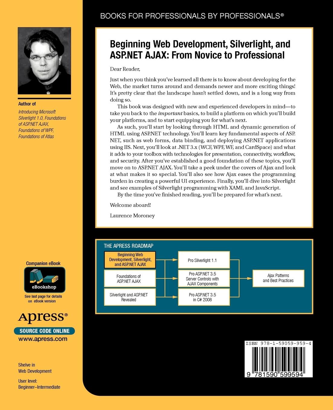 Rückseitencover Beginning Web Development, Silverlight, and ASP.NET AJAX