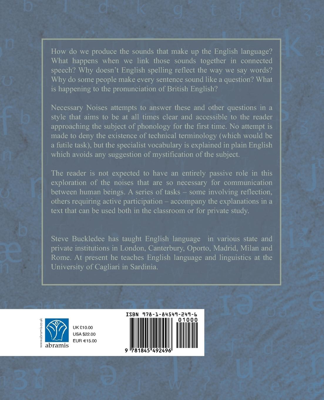 Rückseitencover Necessary Noises - An Introduction to English Phonology