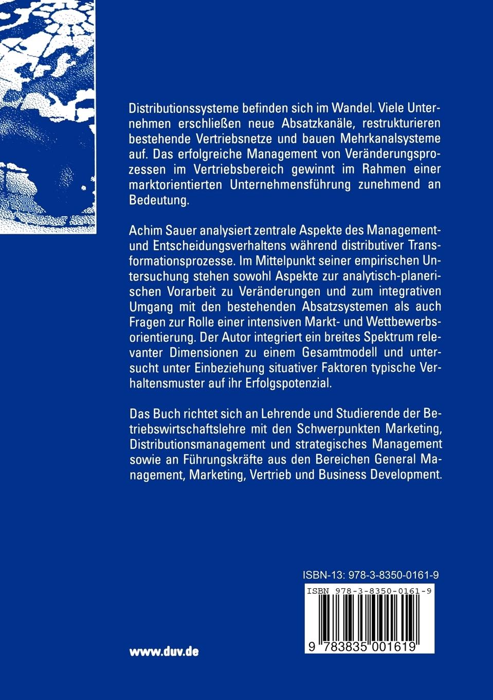 Rückseitencover Veränderungsprozesse in der Distribution