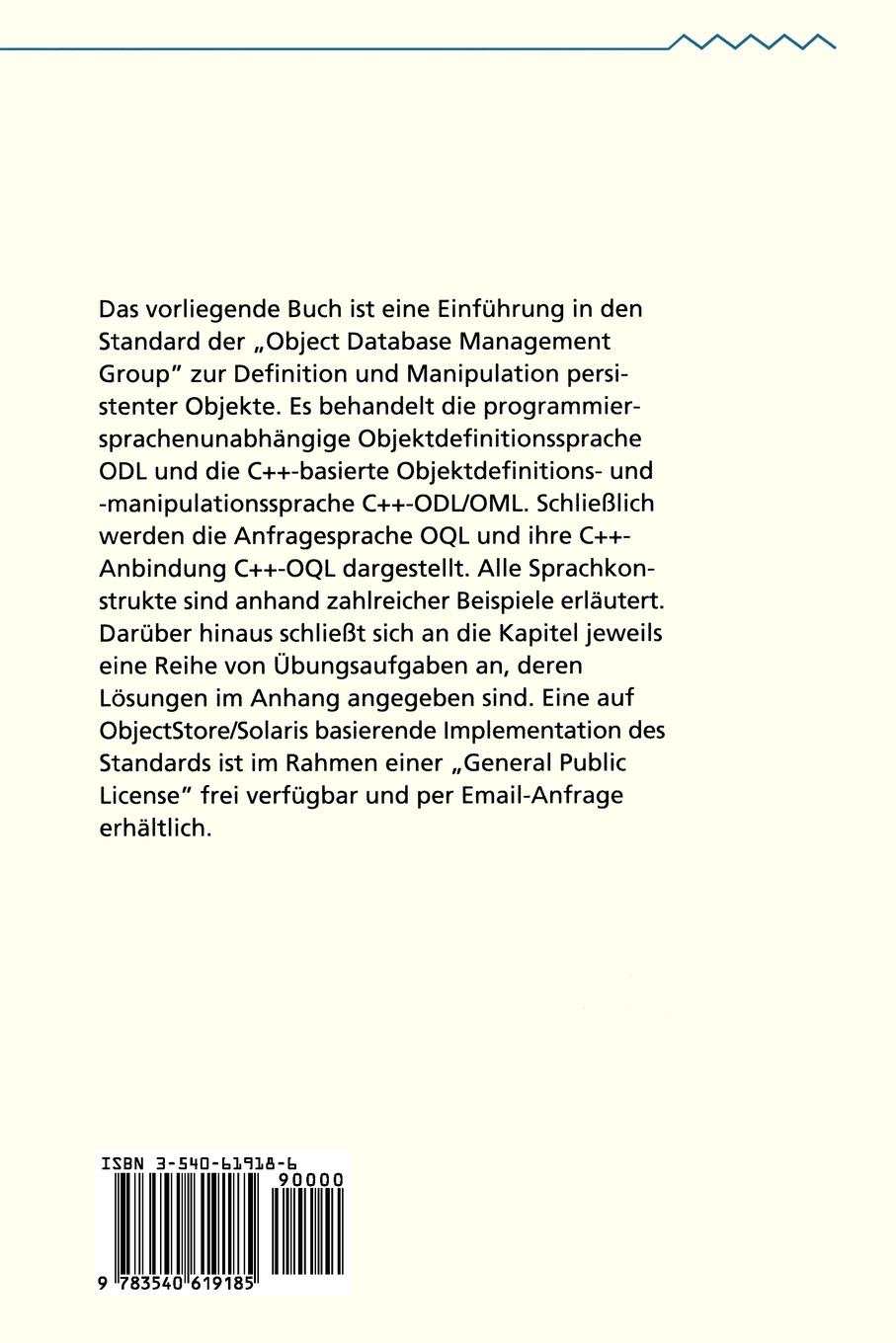 Rückseitencover Objektorientierte Datenbanken