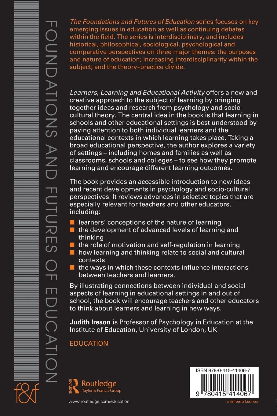 Rückseitencover Learners, Learning and Educational Activity