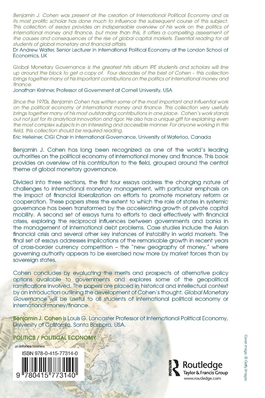 Rückseitencover Global Monetary Governance