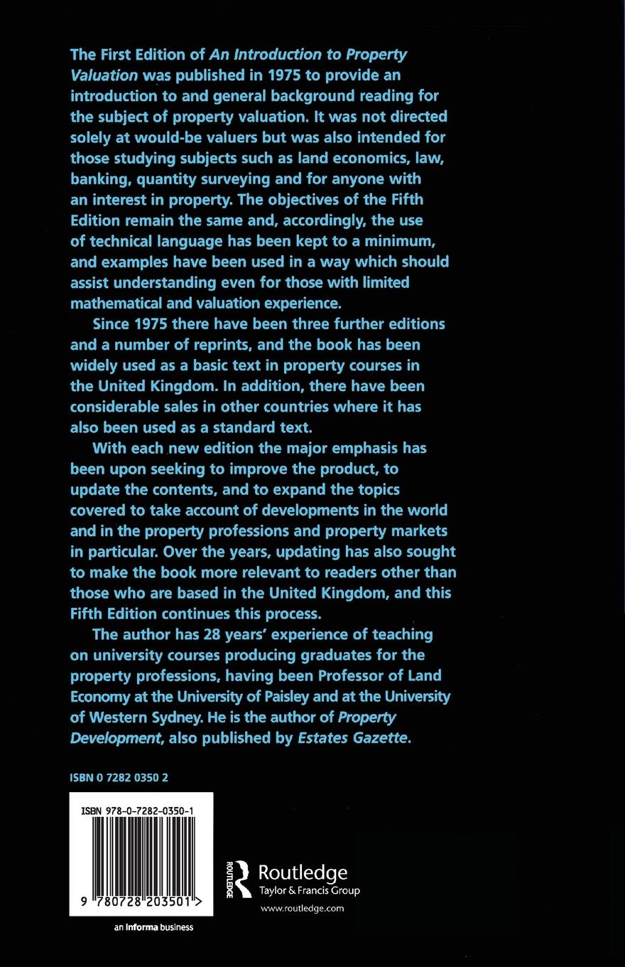 Rückseitencover An Introduction to Property Valuation