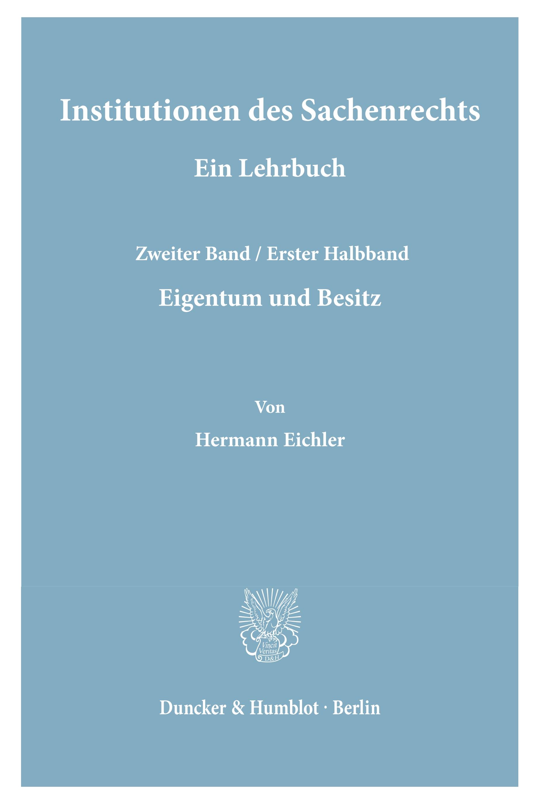 Vorderes Coverbild Institutionen des Sachenrechts.