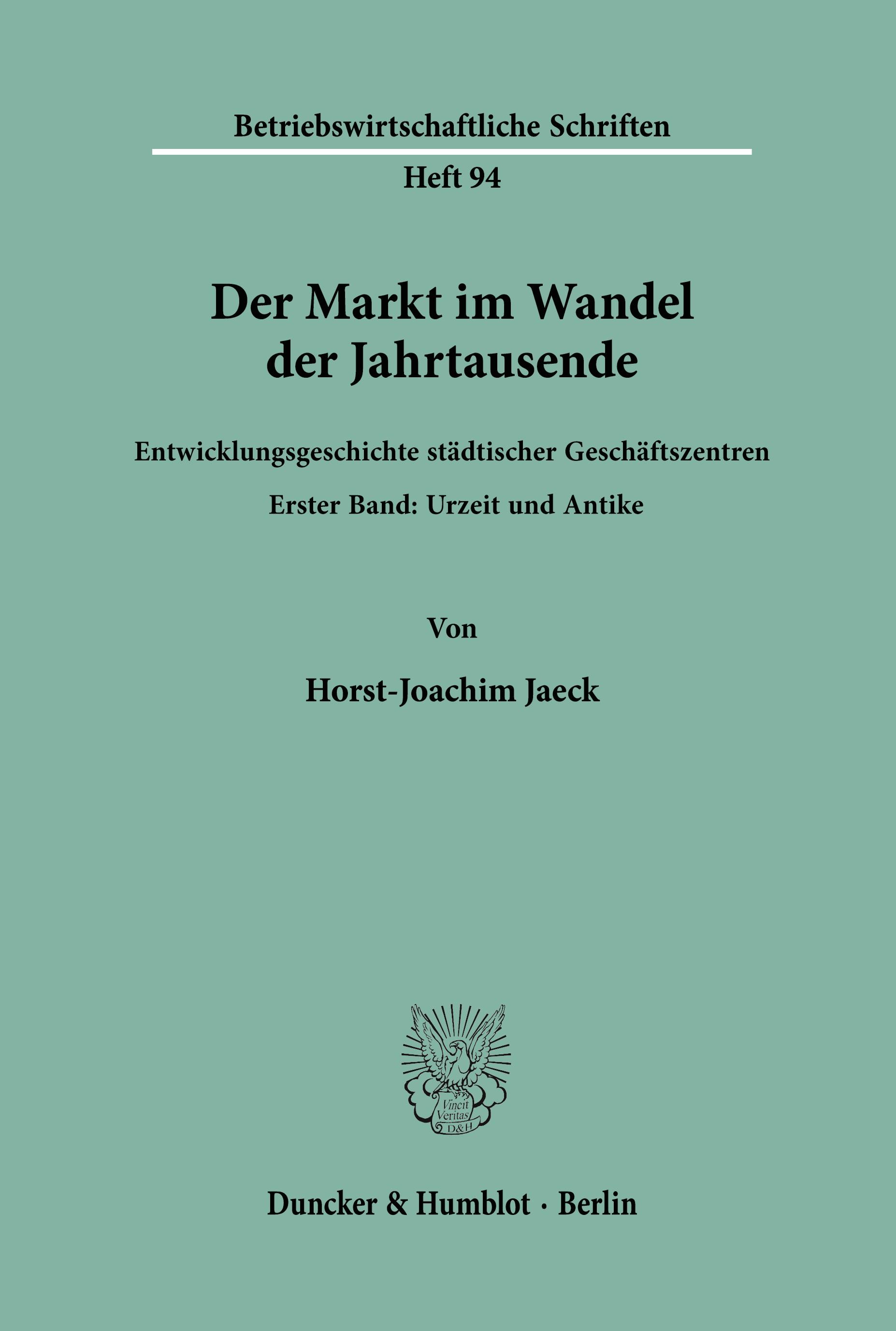 Vorderes Coverbild Der Markt im Wandel der Jahrtausende.