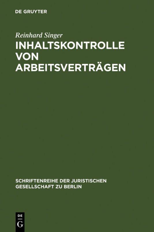 Vorderes Coverbild Inhaltskontrolle von Arbeitsverträgen