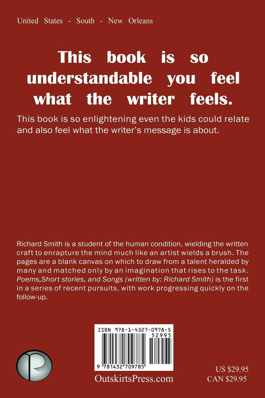 Rückseitencover Poems,Short stories, and Songs (written by