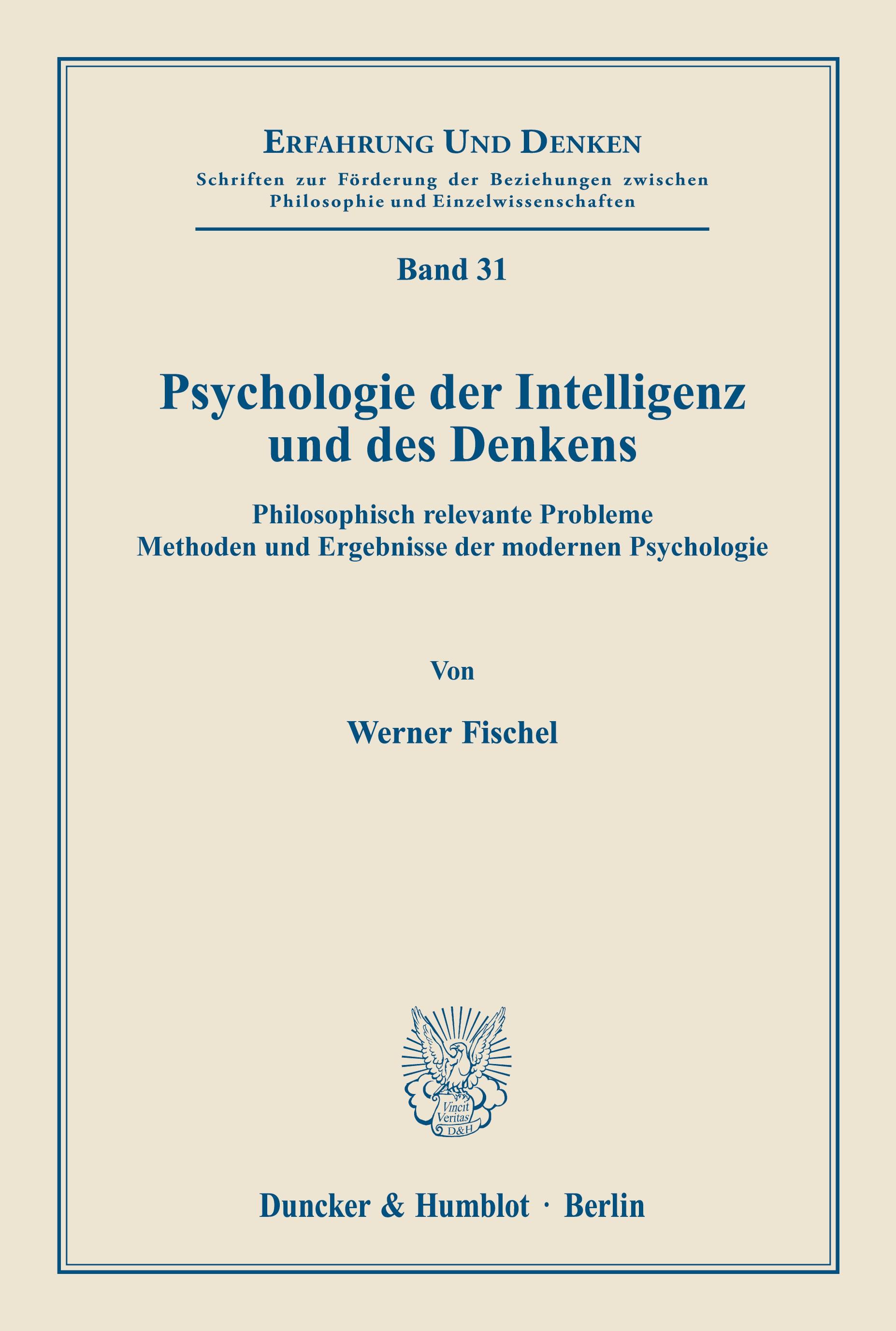 Vorderes Coverbild Psychologie der Intelligenz und des Denkens.