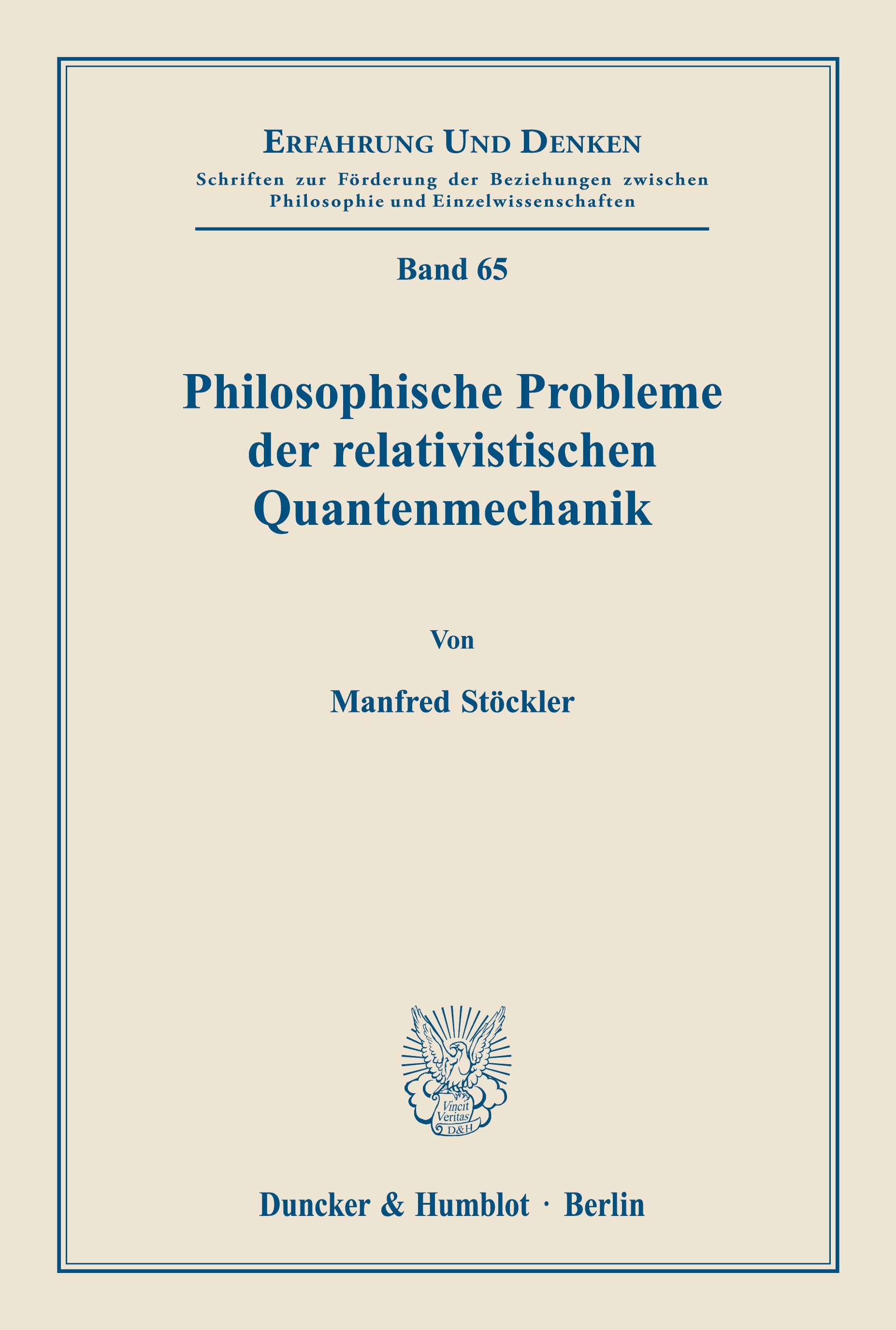 Vorderes Coverbild Philosophische Probleme der relativistischen Quantenmechanik.