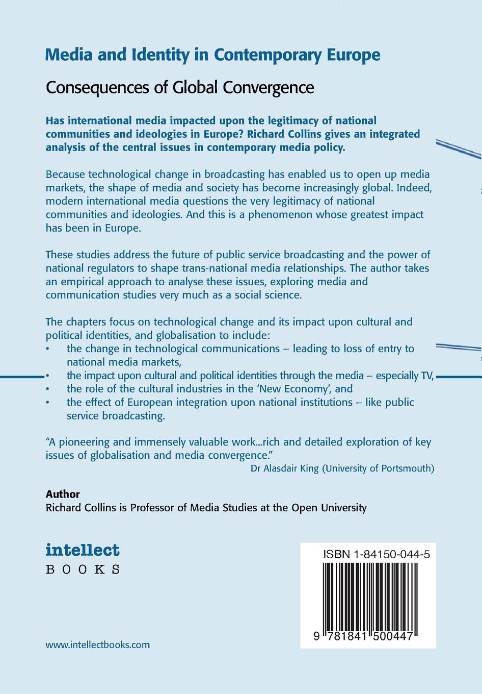 Rückseitencover Media and Identity in Contemporary Europe