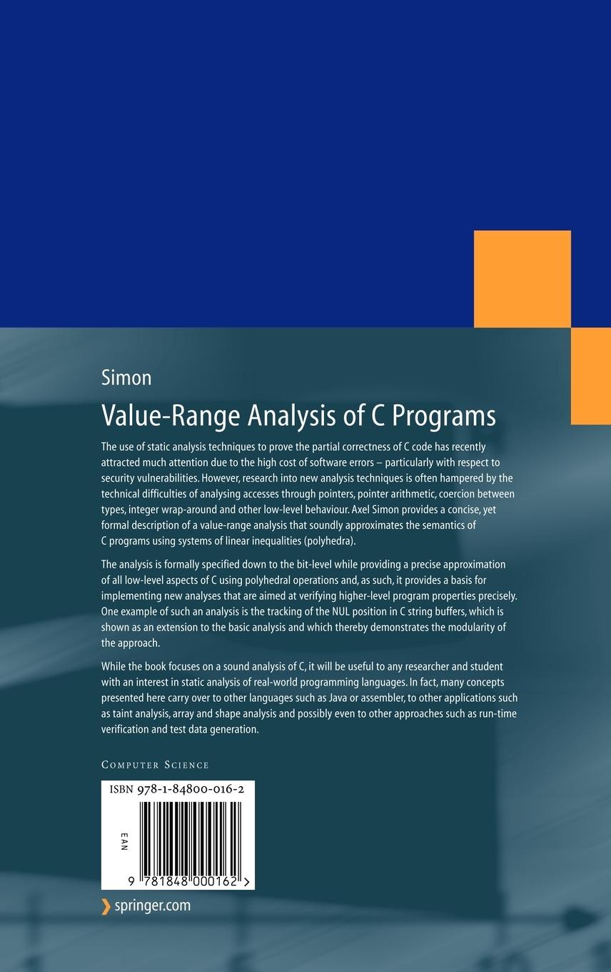 Rückseitencover Value-Range Analysis of C Programs