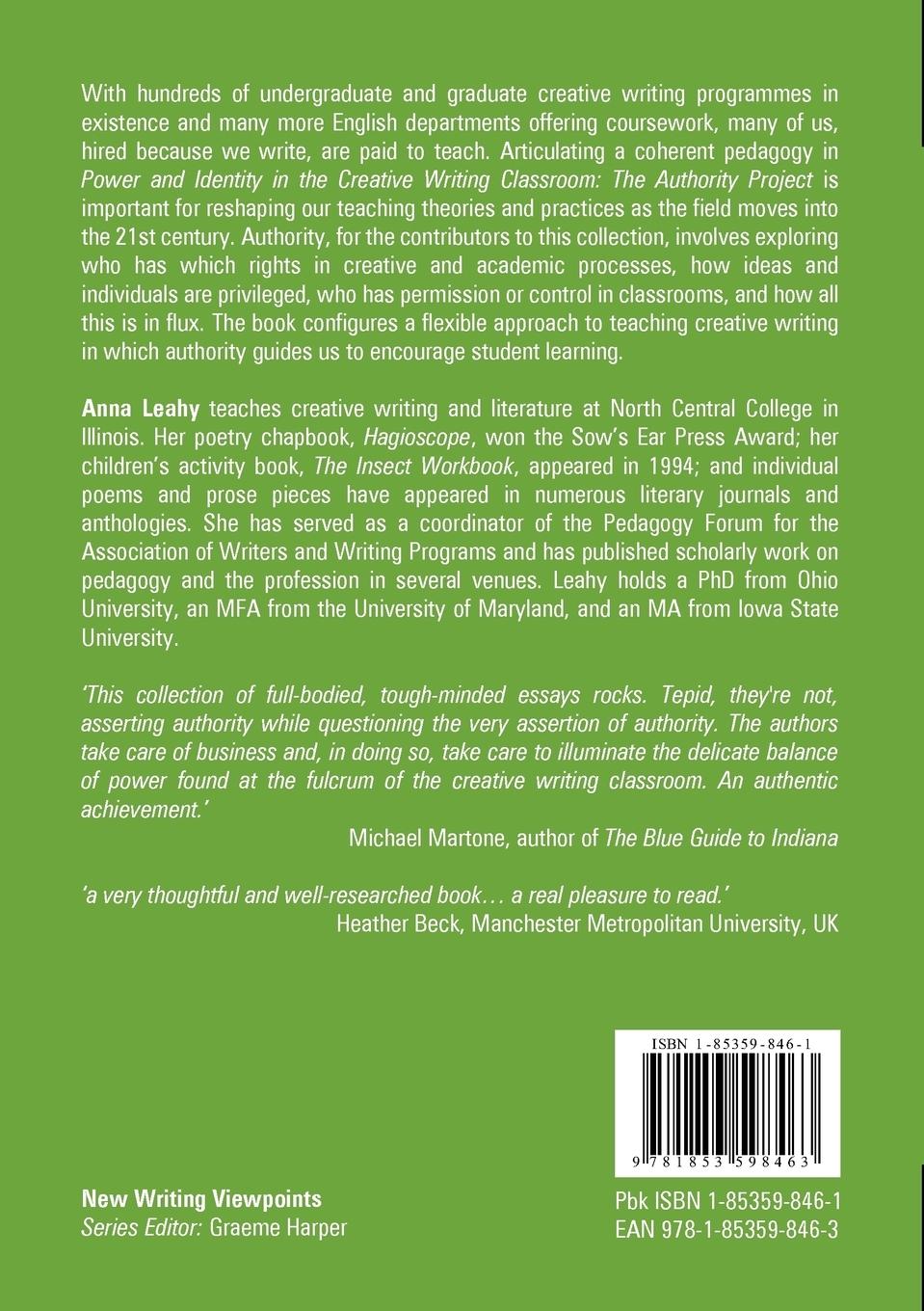 Rückseitencover Power and Identity in the Creative Writing Classroom