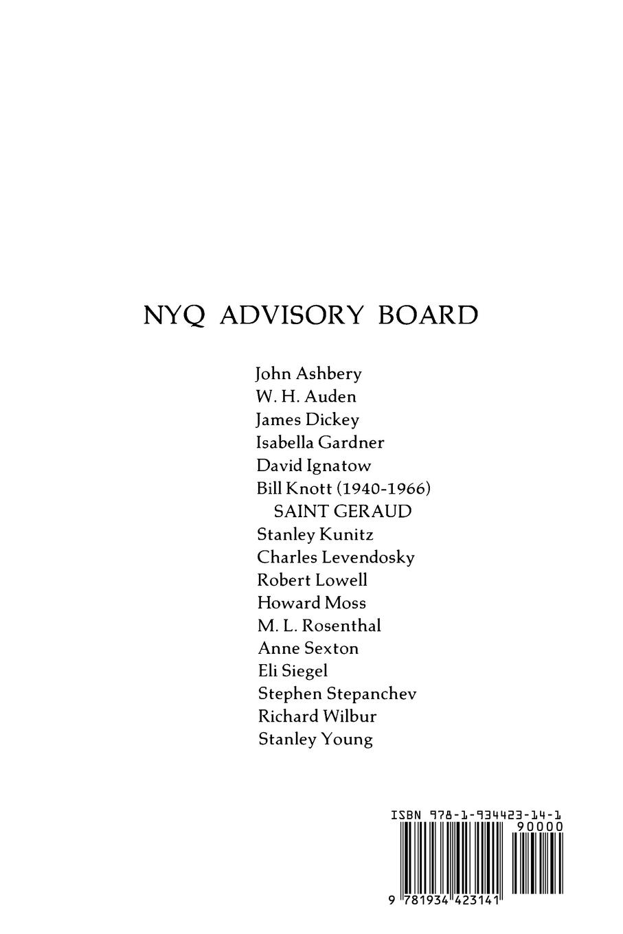 Rückseitencover The New York Quarterly, Number 14