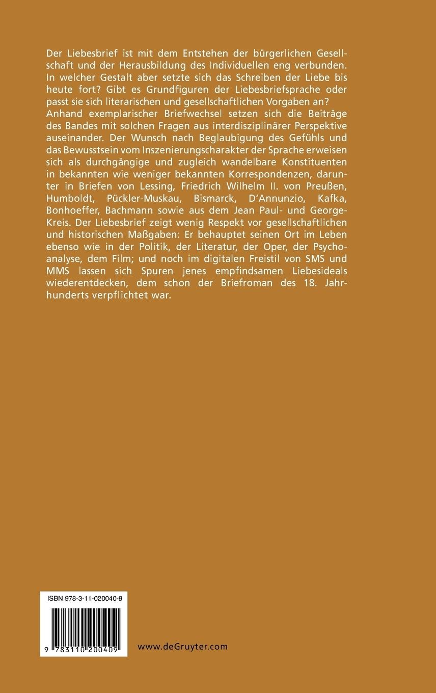Rückseitencover Der Liebesbrief