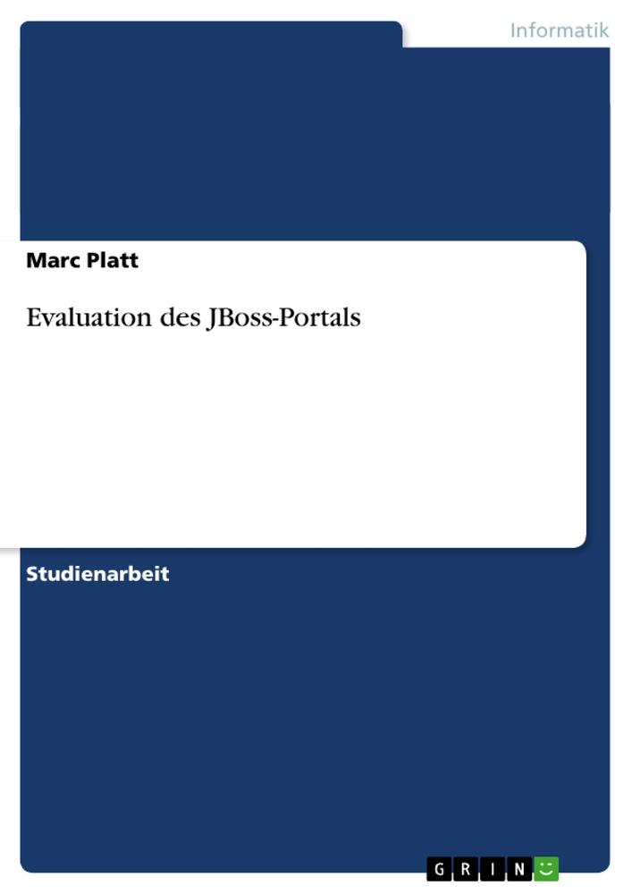 Vorderes Coverbild Evaluation des JBoss-Portals