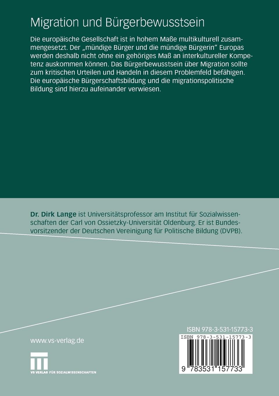 Rückseitencover Migration und Bürgerbewusstsein