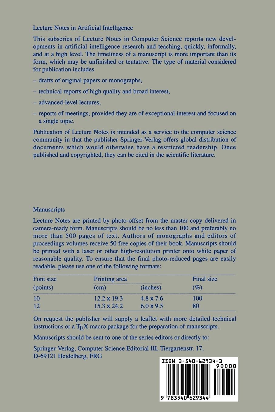 Rückseitencover Distributed Artificial Intelligence Meets Machine Learning Learning in Multi-Agent Environments