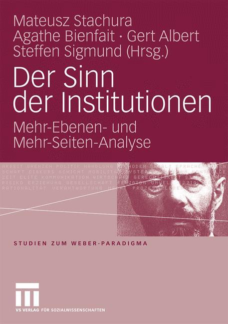 Vorderes Coverbild Der Sinn der Institutionen