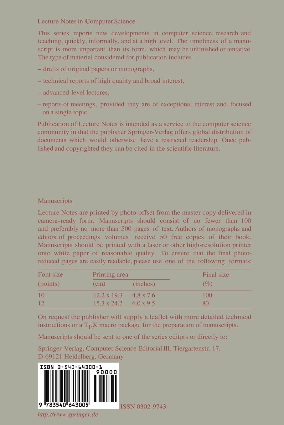 Rückseitencover Foundations of Software Science and Computation Structures