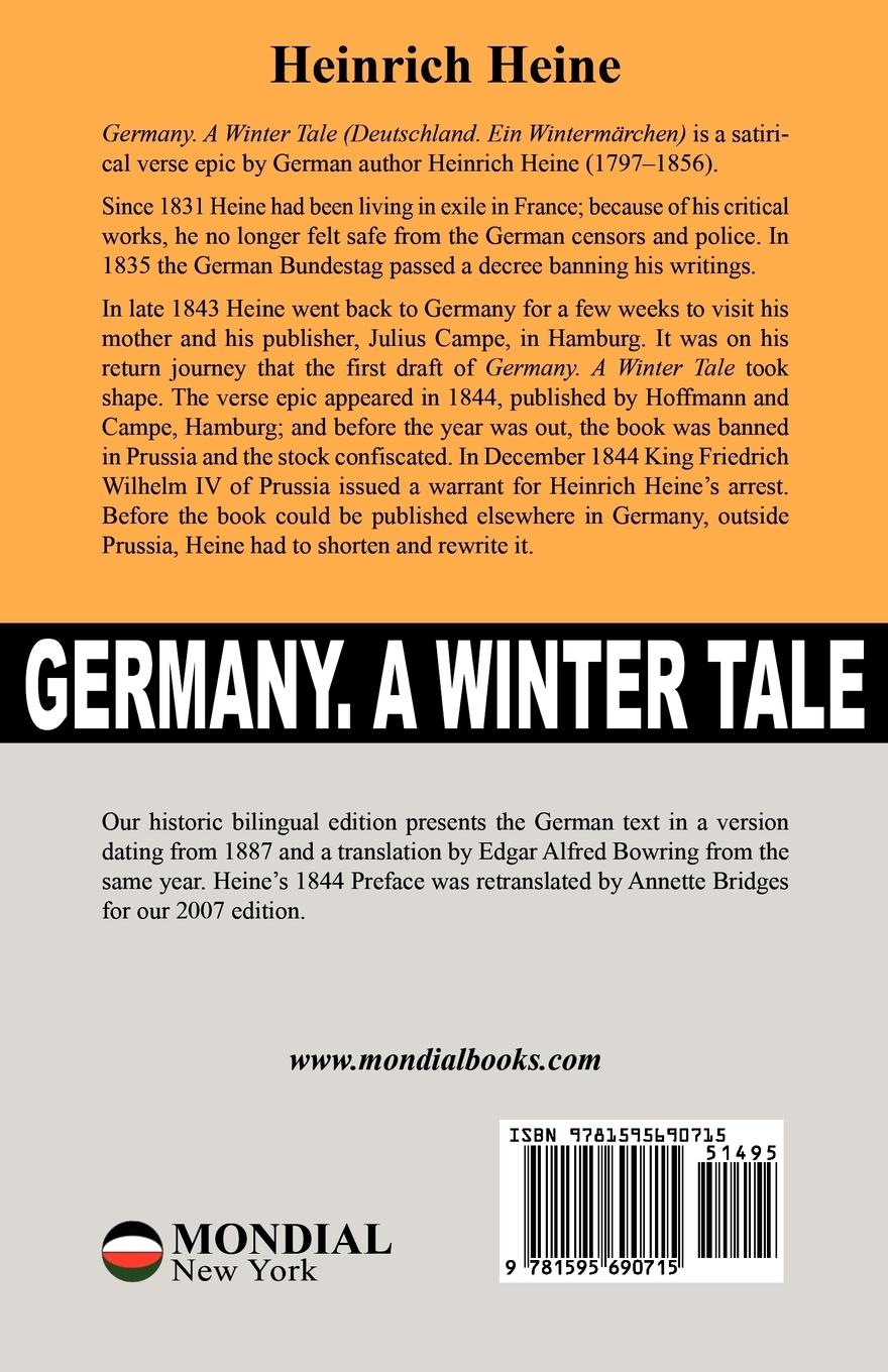 Rückseitencover Germany. A Winter Tale (Bilingual