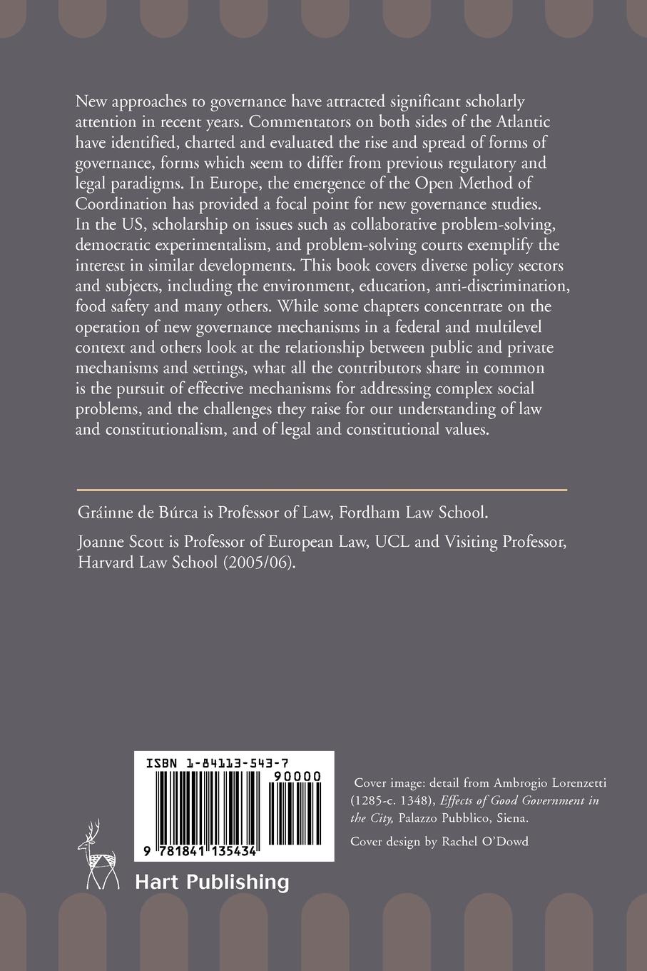 Rückseitencover Law and New Governance in the Eu and the Us