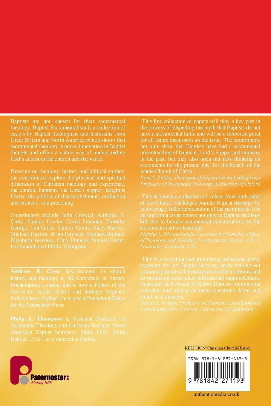 Rückseitencover Baptist Sacramentalism