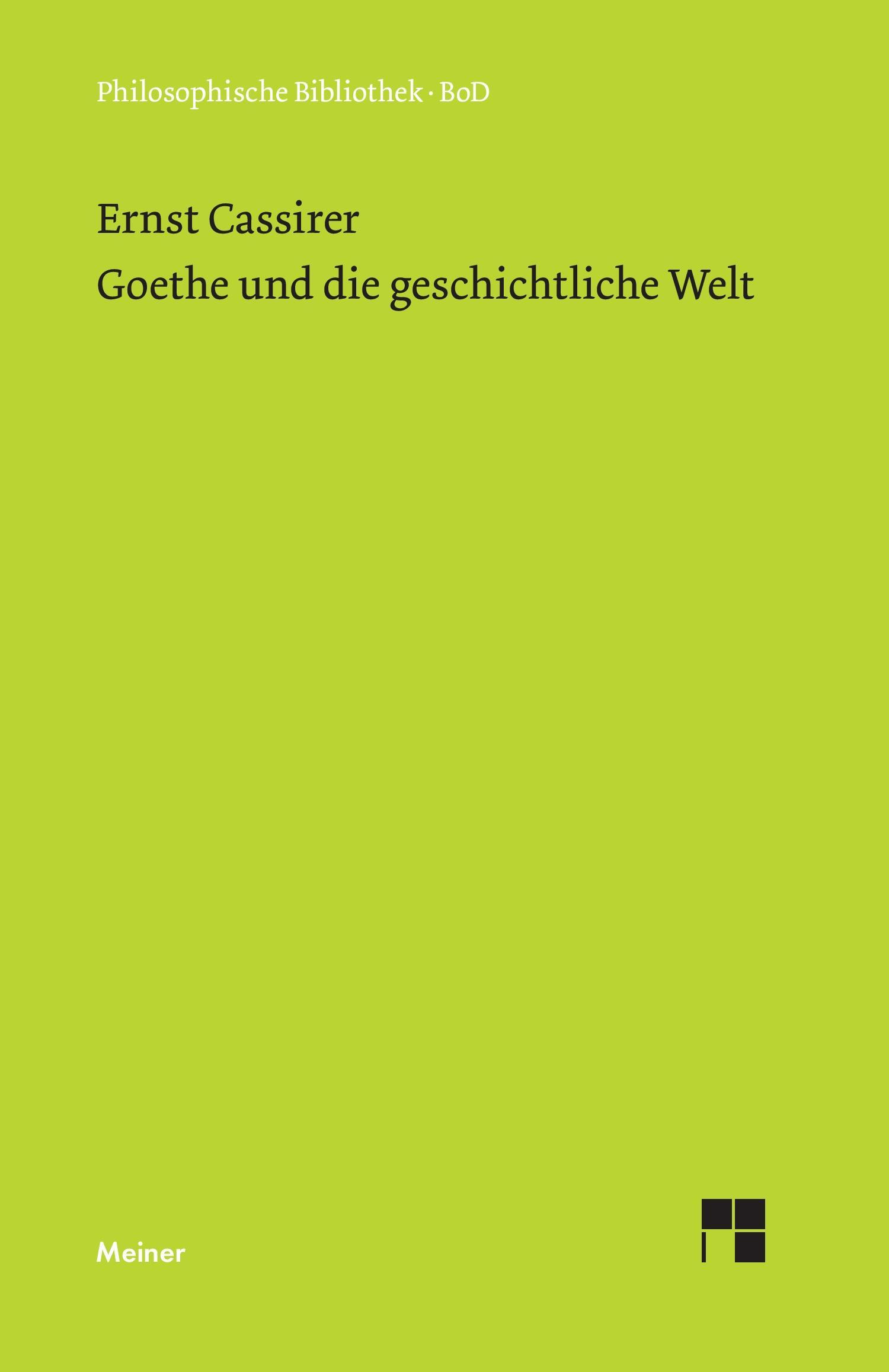 Vorderes Coverbild Goethe und die geschichtliche Welt