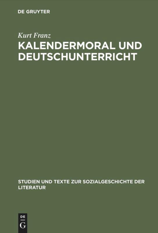 Vorderes Coverbild Kalendermoral und Deutschunterricht