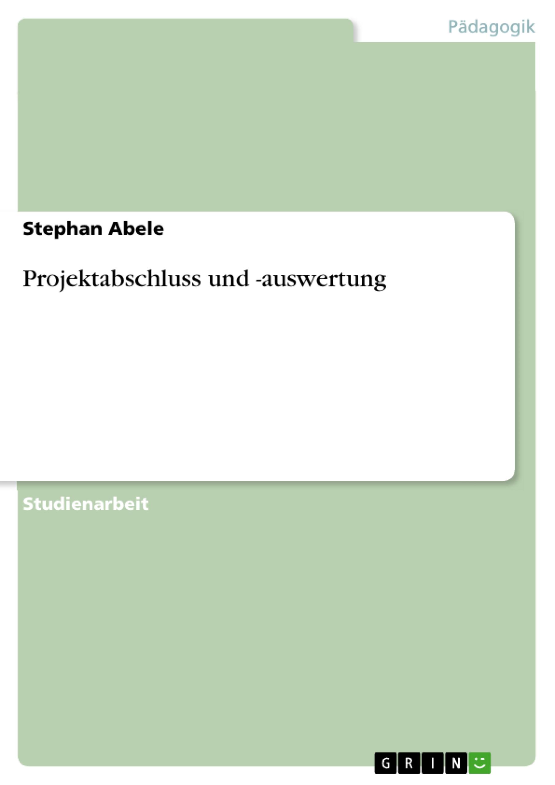 Vorderes Coverbild Projektabschluss und -auswertung