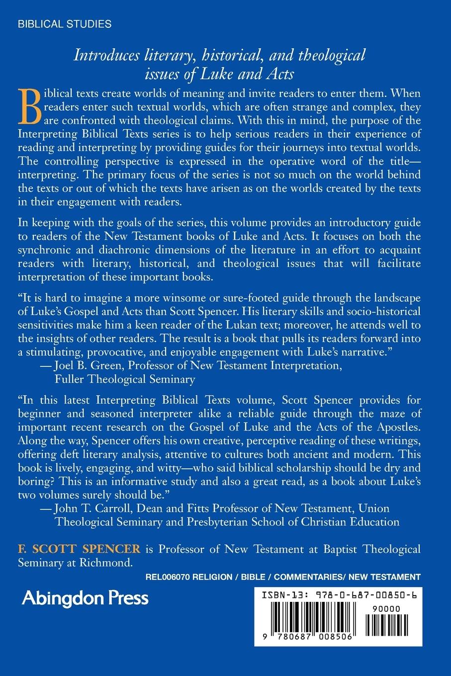 Rückseitencover Gospel of Luke & the Acts of the Apostles