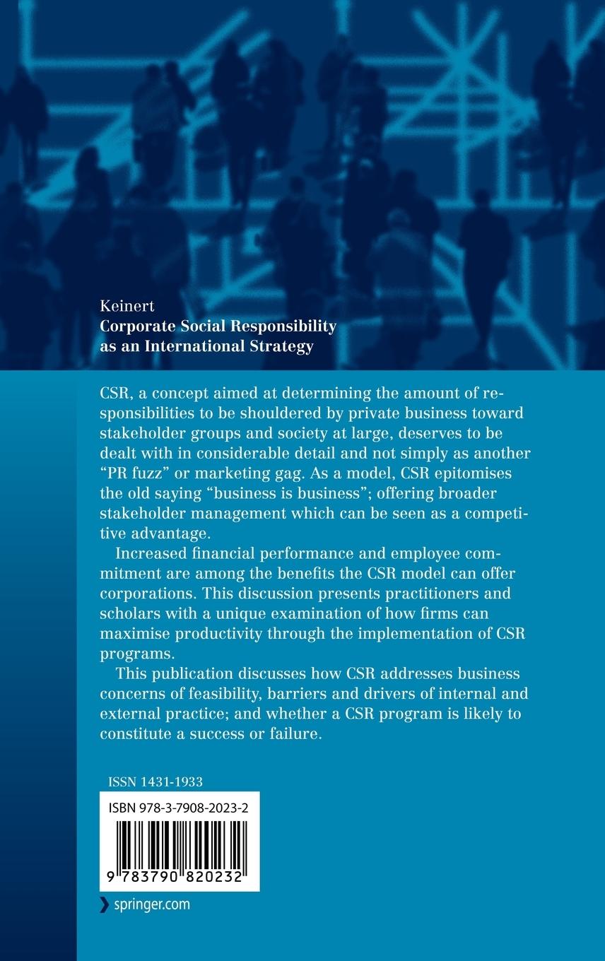 Rückseitencover Corporate Social Responsibility as an International Strategy