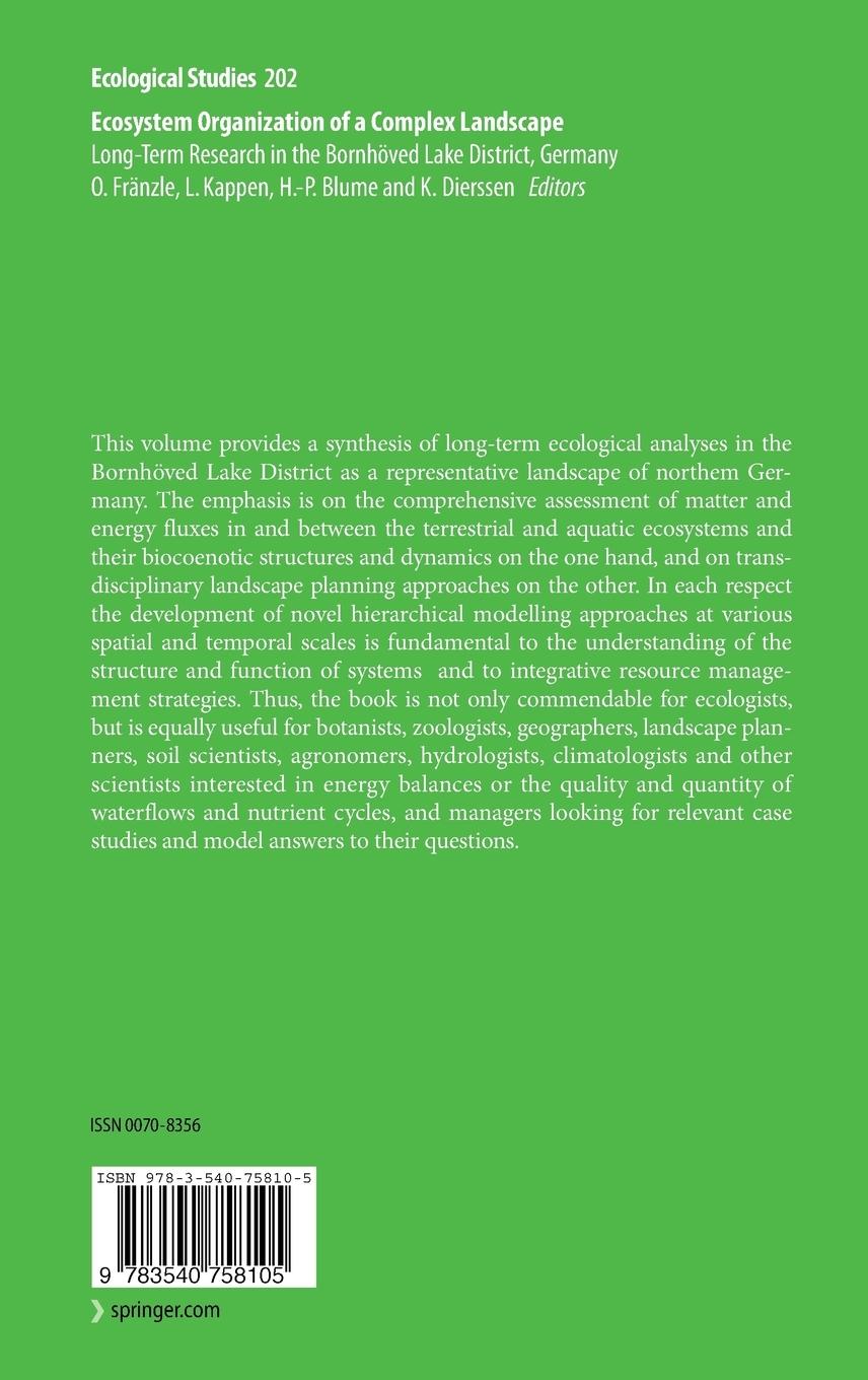 Rückseitencover Ecosystem Organization of a Complex Landscape