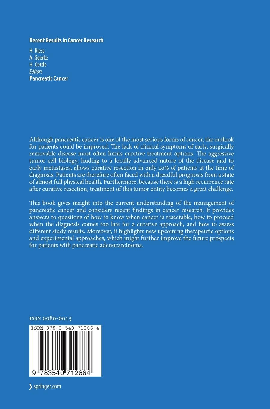 Rückseitencover Pancreatic Cancer