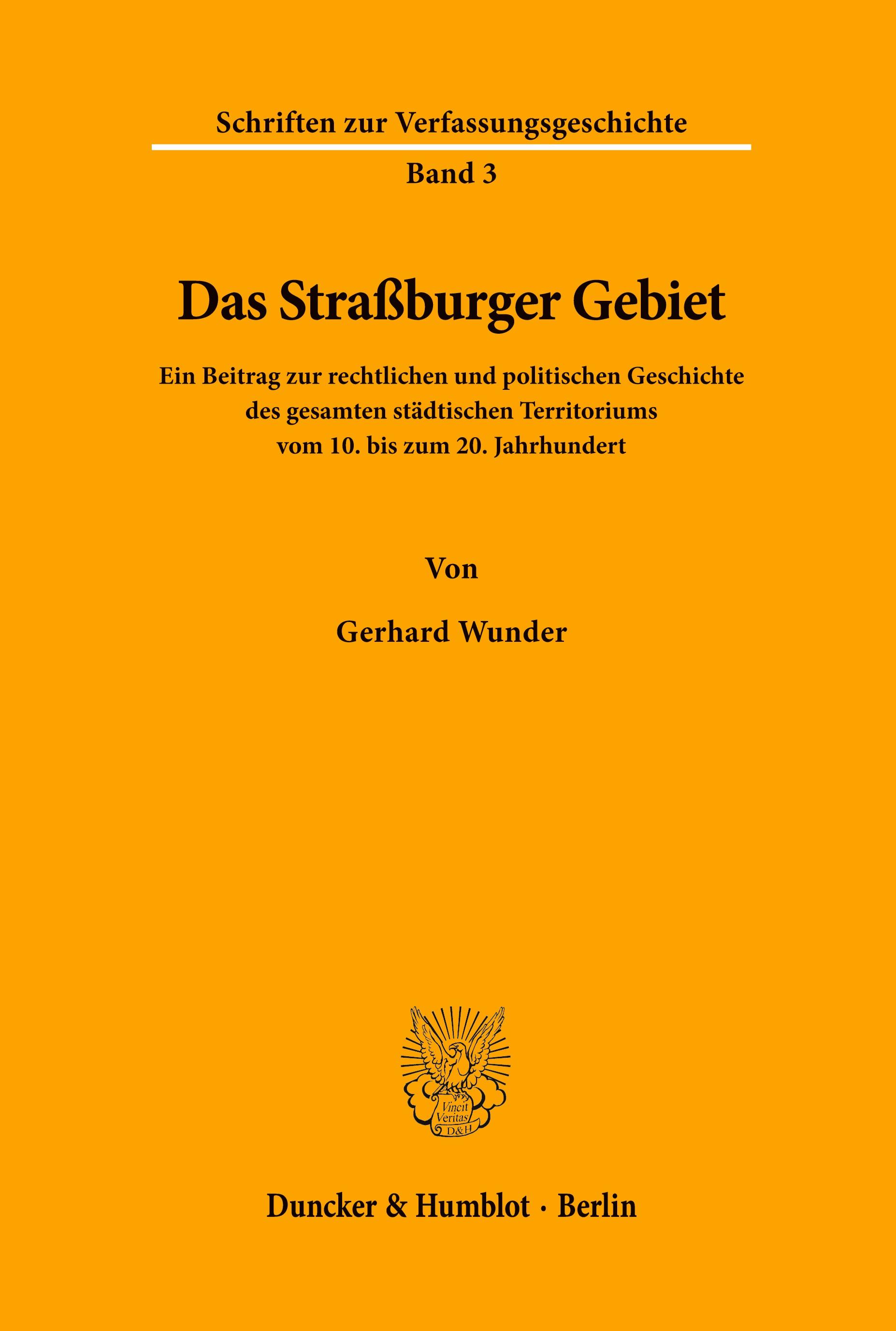 Vorderes Coverbild Das Straßburger Gebiet.