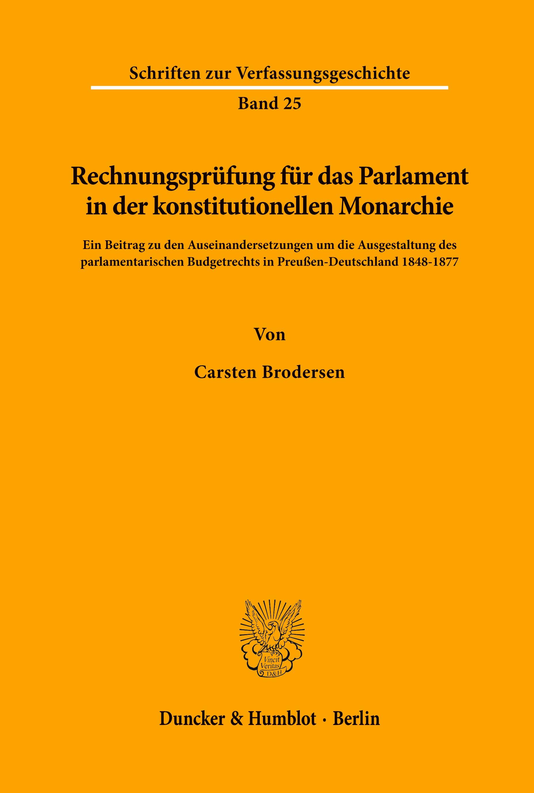 Vorderes Coverbild Rechnungsprüfung für das Parlament in der konstitutionellen Monarchie.