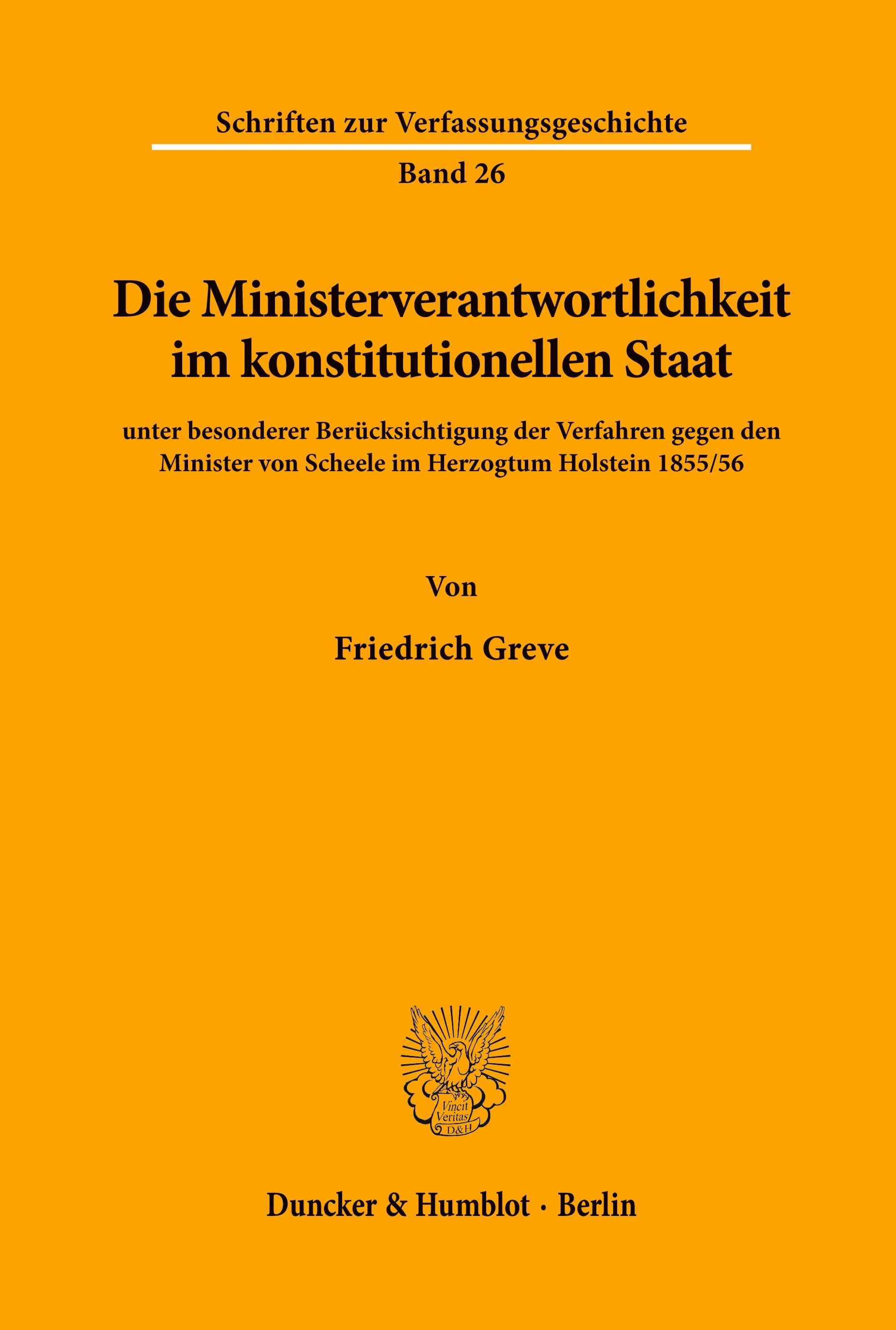 Vorderes Coverbild Die Ministerverantwortlichkeit im konstitutionellen Staat,