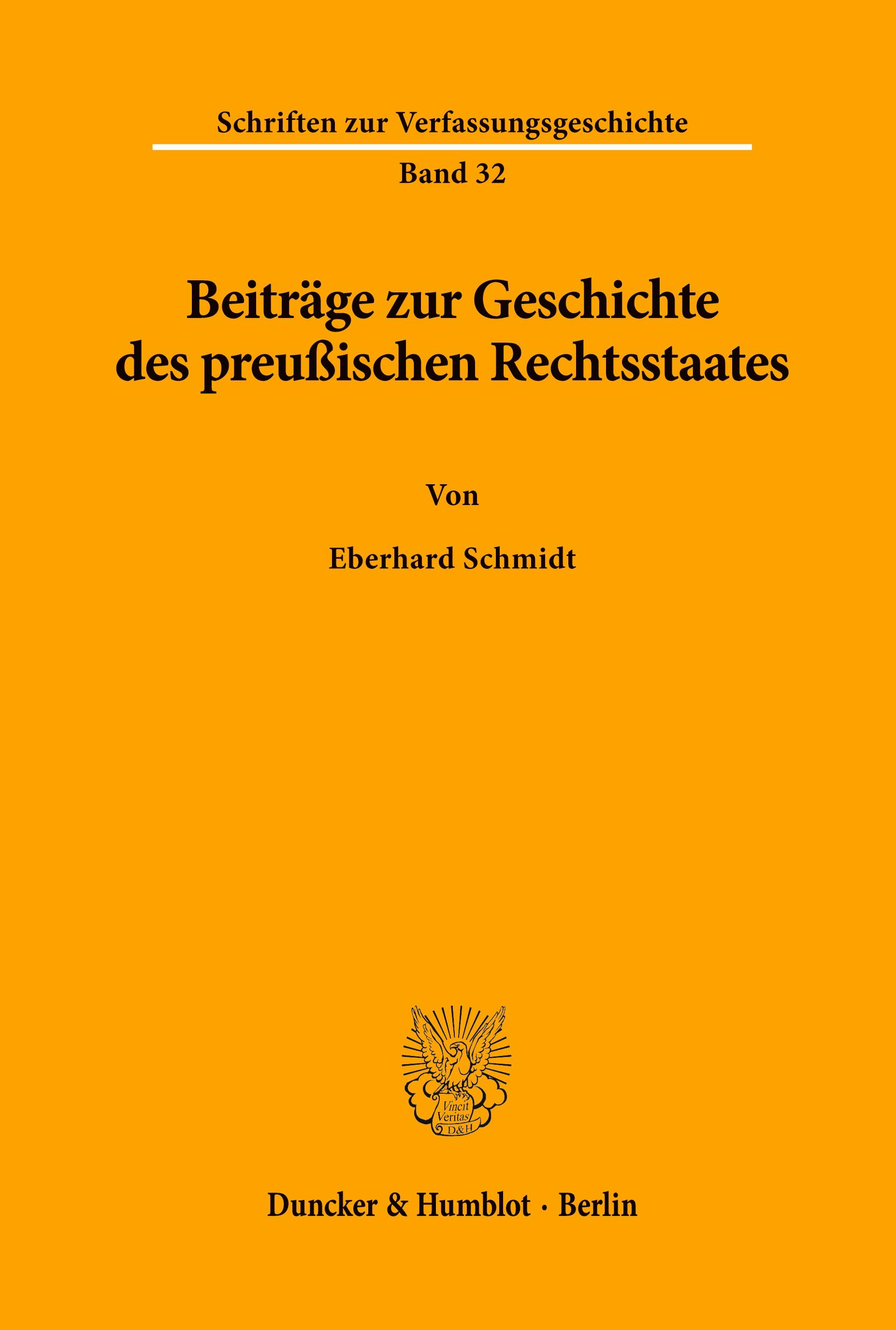 Vorderes Coverbild Beiträge zur Geschichte des preußischen Rechtsstaates.