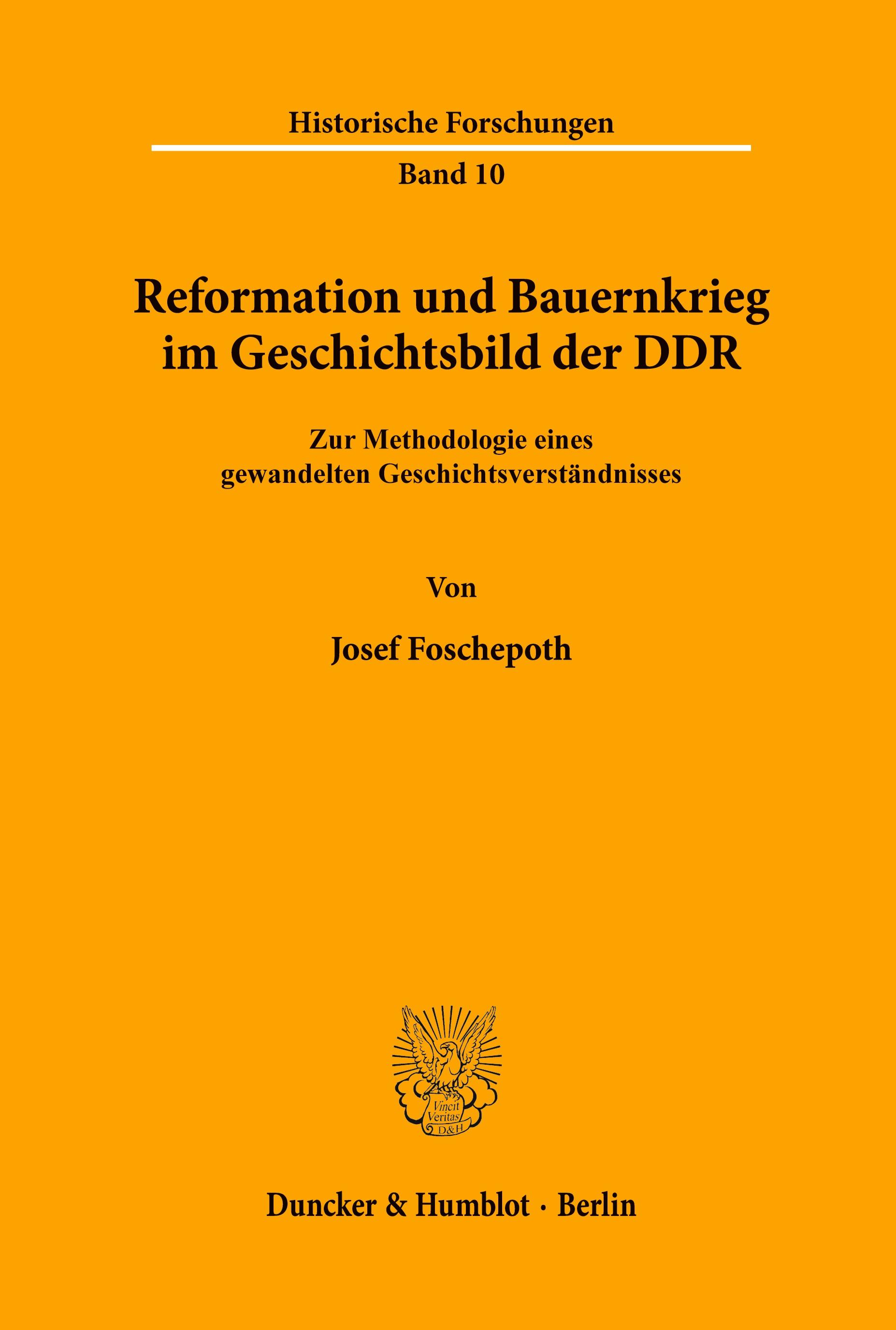 Vorderes Coverbild Reformation und Bauernkrieg im Geschichtsbild der DDR.