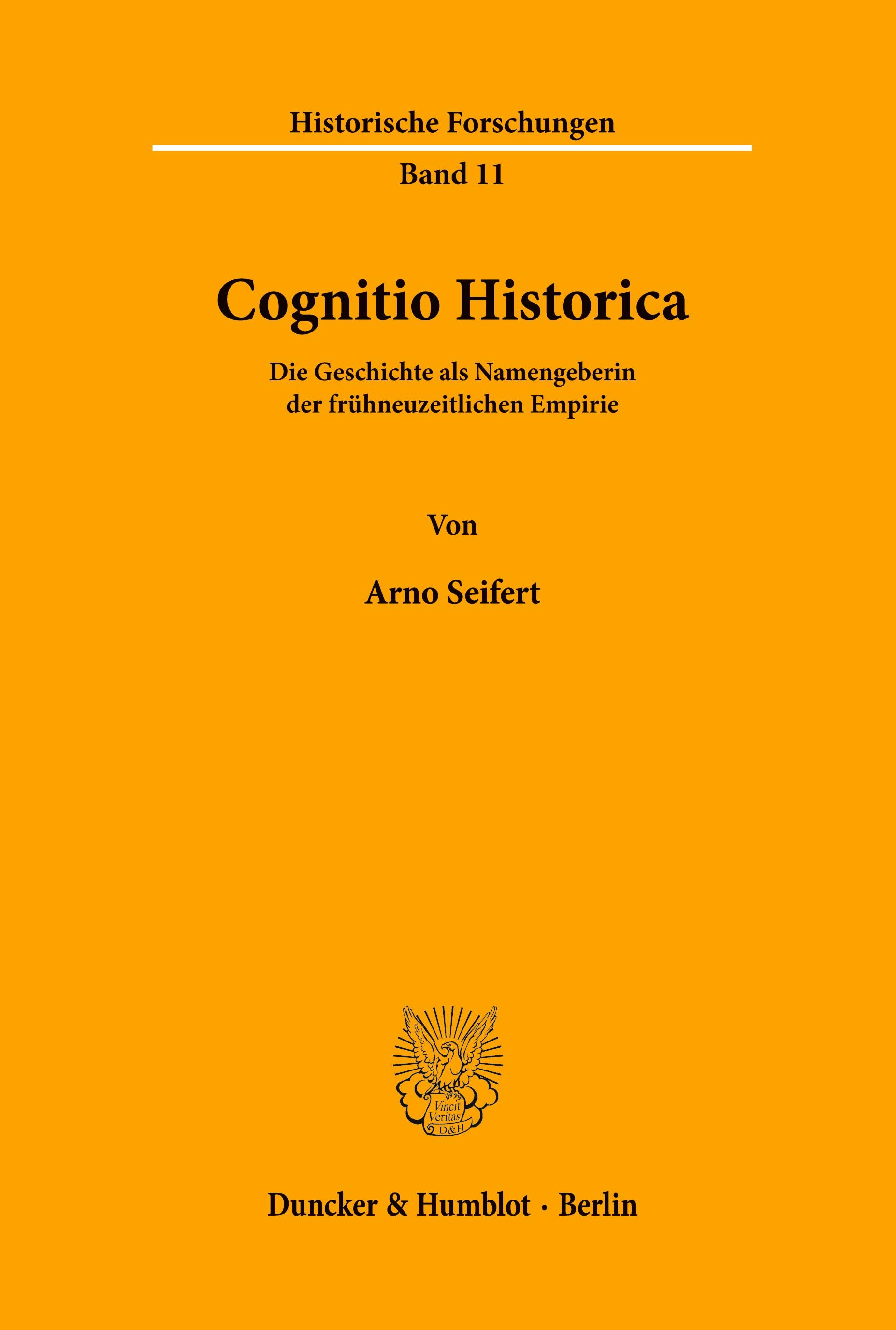 Vorderes Coverbild Cognitio Historica.