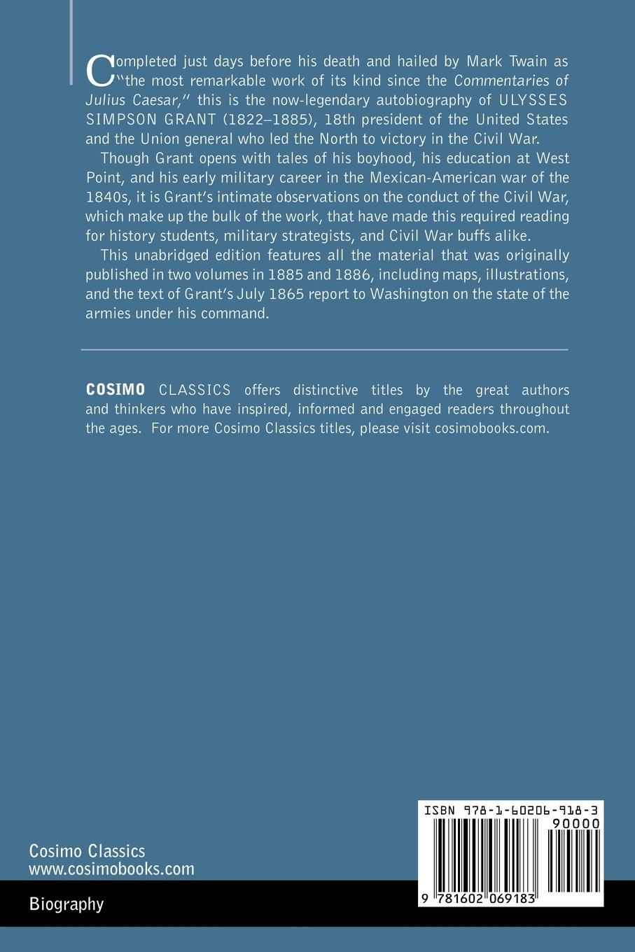 Rückseitencover Personal Memoirs of Ulysses S. Grant