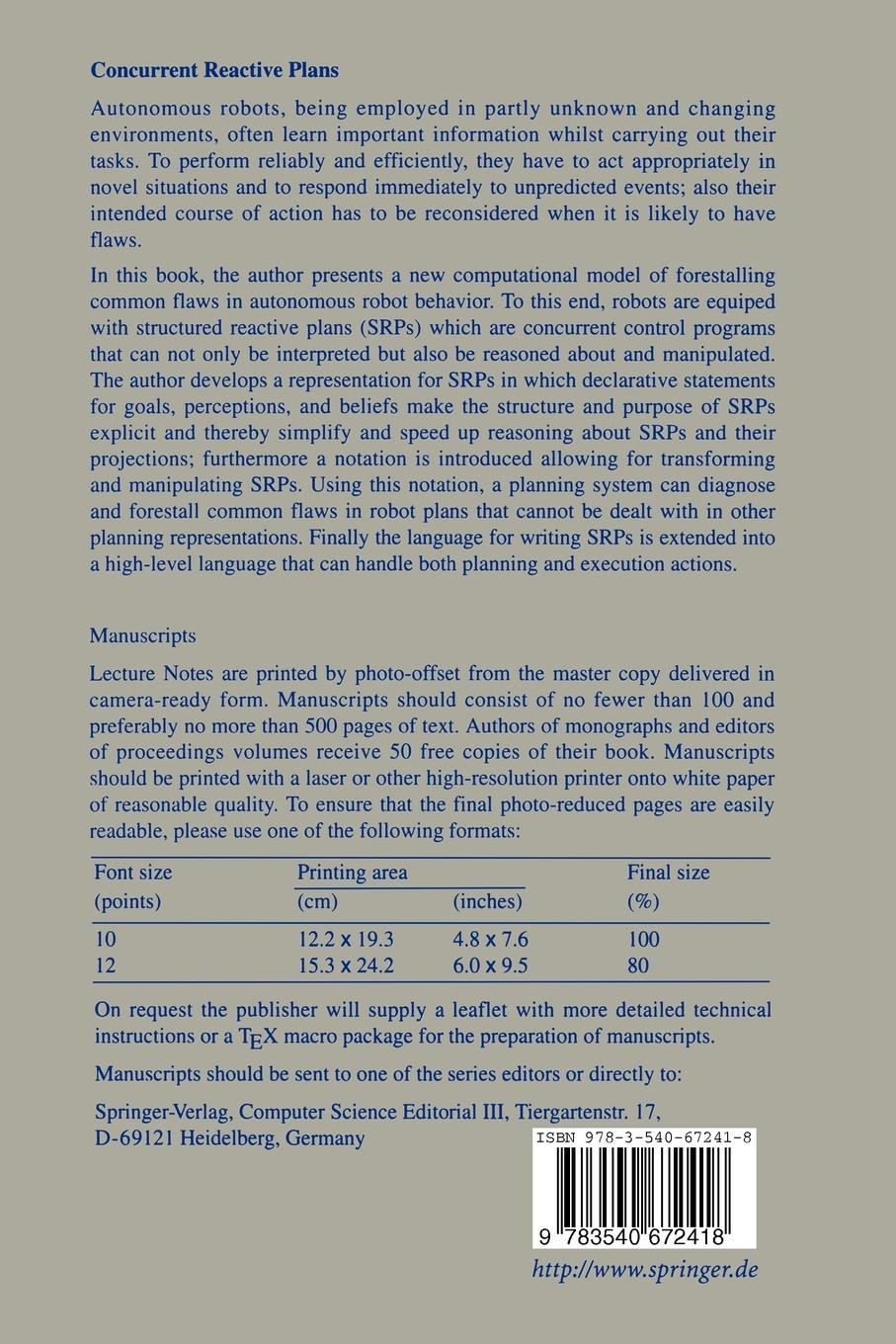 Rückseitencover Concurrent Reactive Plans