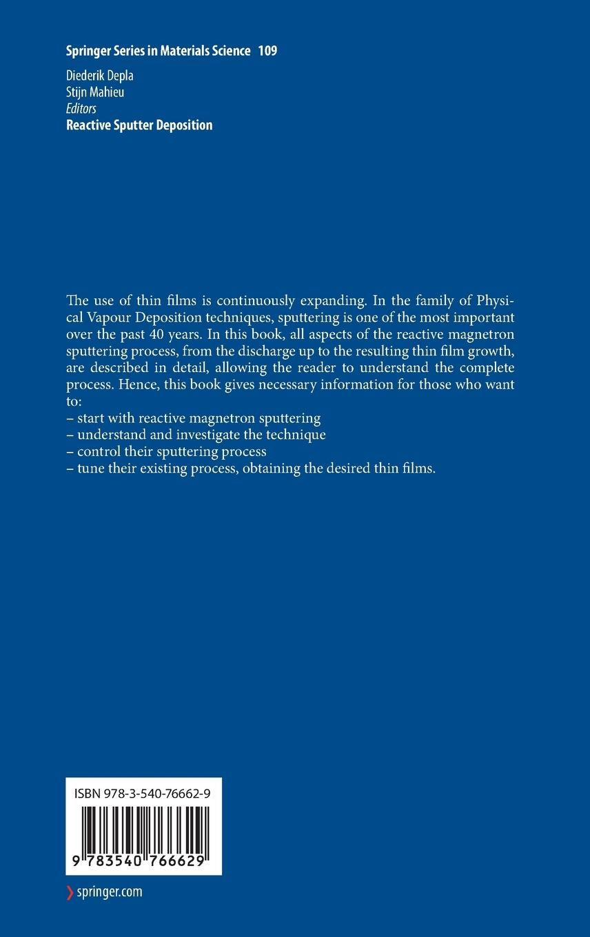 Rückseitencover Reactive Sputter Deposition