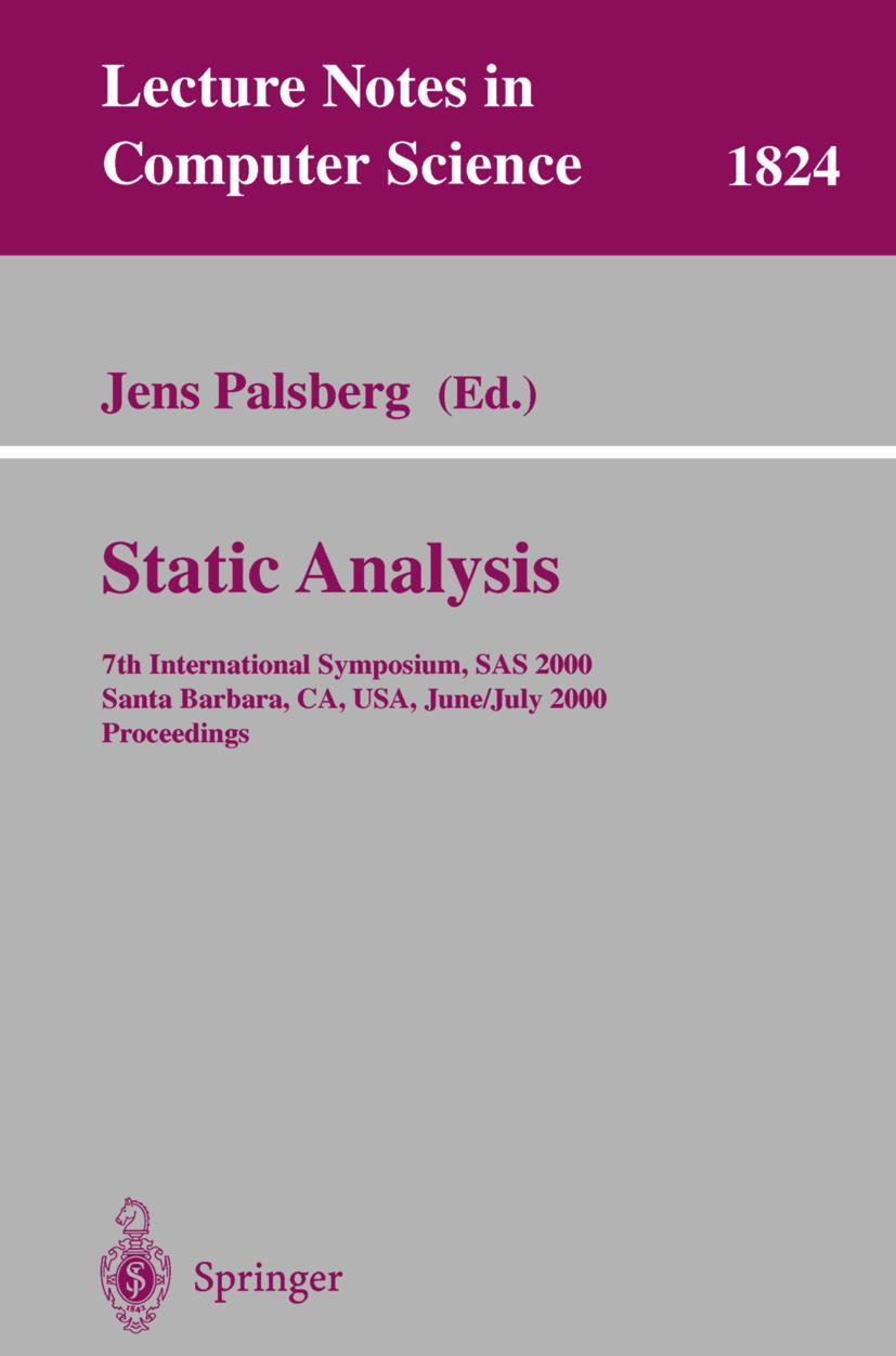 Vorderes Coverbild Static Analysis