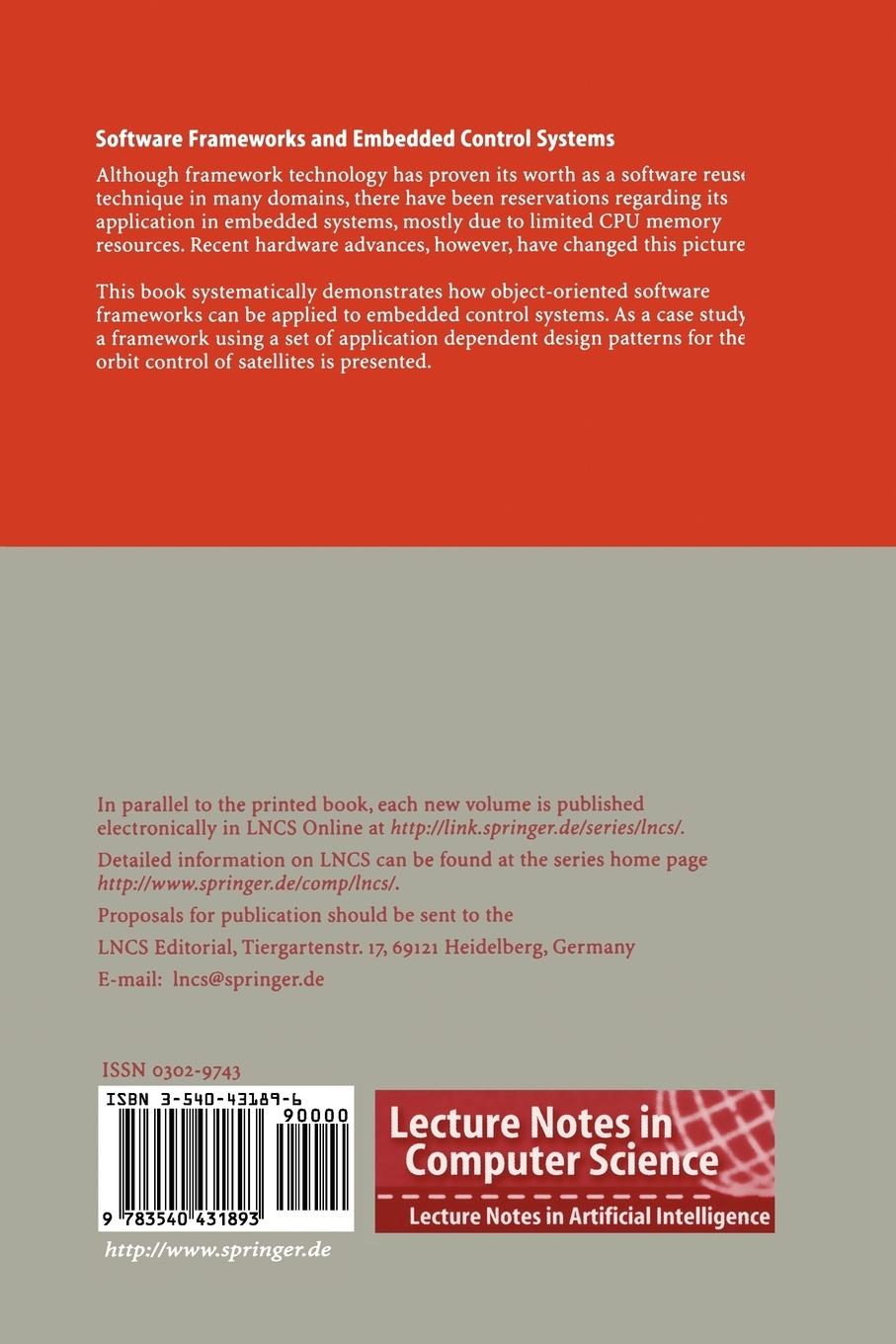Rückseitencover Software Frameworks and Embedded Control Systems