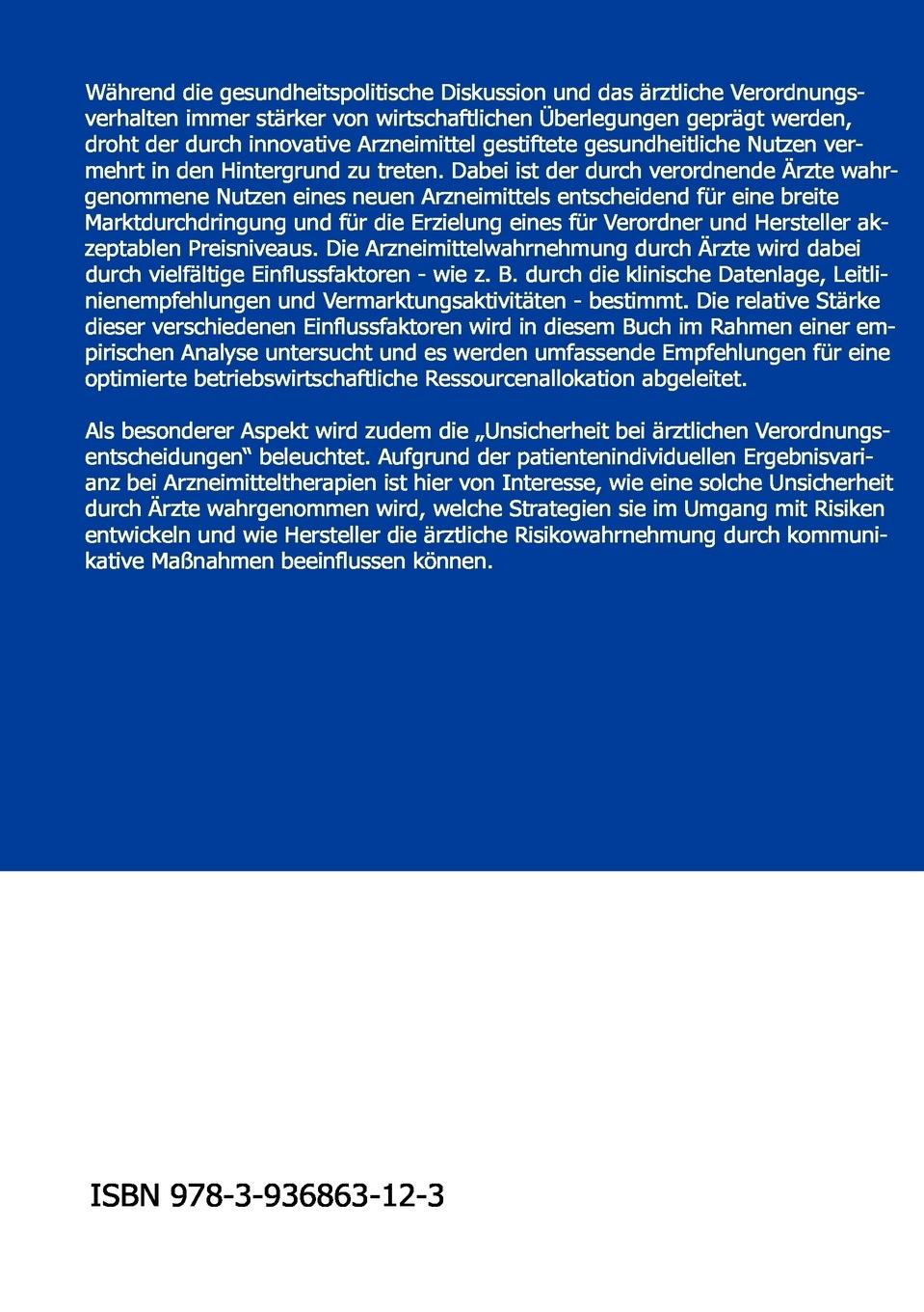 Rückseitencover Erfolgsfaktoren für das marktorientierte Management patentgeschützter Arzneimittel